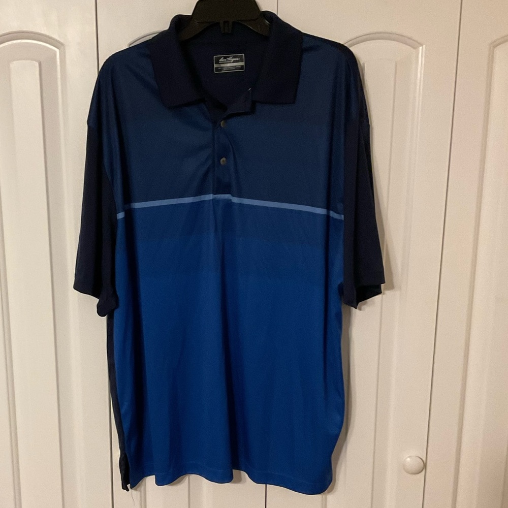 Men’s 2XL navy and blue polo.